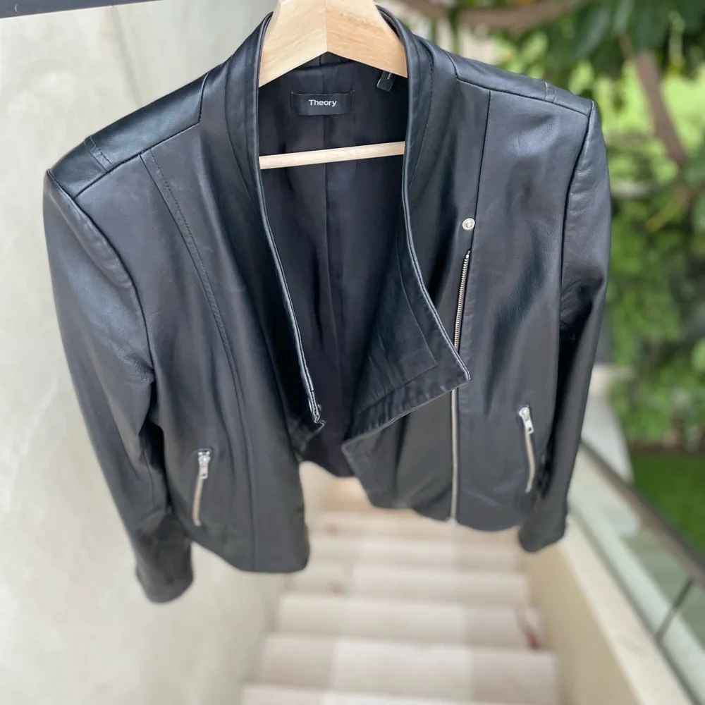 theory leather moto jacket - Picture 8 of 16